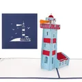 Pop Up Karte "Leuchtturm" 3D Geburtstagskarte, Reisegutschein, Einladung Urlaub