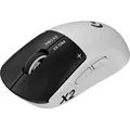 Logitech G PRO X2 SUPERSTRIKE, rechts, Optisch, RF Wireless + USB Type-C, 44000 DPI, 0,125 ms, Schwarz, Weiß - Schwarz/Weiß