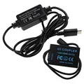 vhbw USB Netzteil kompatibel mit Panasonic Lumix DMC-FZ150 Kamera, Digitalkamera, DSLR - Netzkabel + DC Kuppler (Ersatz für Panasonic DMW-DCC6), 2m