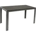 DEGAMO Gartentisch Esstisch Alutisch SORANO 70x125cm, Gestell Aluminium silbergrau, Tischplatte Kunstholz grau, wetterfest - Silber/Grau