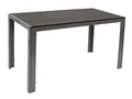 DEGAMO Gartentisch Sorano 70x125cm rechteckig, Gestell Aluminium Silbergrau, Tischplatte Kunstholz in Holzoptik dunkelgrau, wetterfest