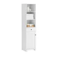 SoBuy Badezimmerschrank Hochschrank mit 3 offenen Fächern 40x161x35cm Weiß BZR17-W