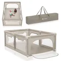 LIONELO Willow Laufgitter Baby, ab 0-48 Monaten, große Spielfläche 127cm x 187cm x 68cm, Kinderlaufstall, atmungsaktive Netzseiten, stabil mit Saugnäpfen, 2 Eingänge mit Reißverschluss