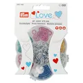390740 Love Druckknöpfe Jersey, 60 Stück | Ø 8 mm, 6 Farben | Rostfreier Mess...