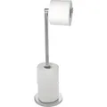 Wenko Stand Toilettenpapierhalter 2 in 1 Glänzend Edelstahl  21 x 55 x 17 cm