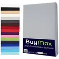 Buymax Spannbettlaken 2-er Set, Doppelpack, Bettlaken, Jersey 100% Baumwolle, Gummizug: rundum, (2 Stück), Pflegeleicht und Atmungsaktiv in Verschiedenen Farben und Größen silberfarben 90 cm x 200 cm