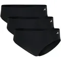 adidas Damen Slips, 3er Pack - Bikinislips, Active Light Flex , Unterwäsche, Logo, einfarbig Schwarz XL