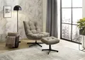 Fernsehsessel KASPER mit Hocker, 360° drehbar, Cordstoff taupe, bis 110 kg