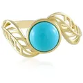 Cavill Solitärring Cavill Ring 1,305 ct Sleeping Beauty Türkis, 375er Gelbgold (1-tlg) blau|gelb