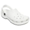 Crocs Classic Clog Sommerschuh, Gartenschuh, Poolslides, mit typischem Logo weiß 46 EU