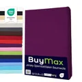 Buymax Spannbettlaken 180x200cm Doppelpack 100% Baumwolle Spannbetttuch Bettlaken Jersey, Matratzenhöhe bis 25 cm, Farbe Aubergine