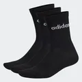 adidas Unisex Linear Crew Cushioned Socks 3 Pairs, Black / White, 40-42