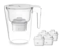 Philips Wasserfilter Philips Wasserfilter-Kanne 2,6L weiß inkl. 4 Filterkartuschen, Zubehör für Geschmack+ AWP210 & Antikalk+ AWP230, Reduziert den TDS Wert
