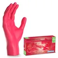 ARNOMED Einweghandschuhe Rot 100 Stück/Box, Nitrilhandschuhe M, Einmalhandschuhe, Handschuhe Einweg puderfrei, latexfreie Gummihandschuhe, Einweghandschuhe in XS, S, M, L & XL verfügbar
