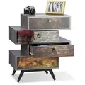 Relaxdays Kommode, Mehrfarbig, Holzwerkstoff, Metall, 60x68.5x40 cm, Wohnzimmer, Kommoden & Sideboards, Kommoden