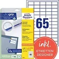 AVERY Zweckform Abziehhilfe QuickPEEL,ultragrip Universaletiketten 6121 Selbstklebend DIN A4 Weiß 3,8 x 2,12 cm 30 Blatt à 65 Etiketten