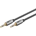 Plus Audio Verbindungskabel AUX 3,5mm stereo schwarz/silber, 0,5 Meter