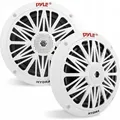 Pyle 200 Watt Outdoor Lautsprecher Boxen – Box Wasserdicht, 2- Wege Passiv, geeignet als Pool und Sauna Sound System, Auto- & Marine Boxen, Weiß - Schwarz/Weiß