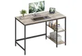 VASAGLE Schreibtisch Computertisch, Tisch, Bürotisch, 100/120/140cm, mit 2 Ablagen, moderner Stil