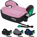 FableKids Sitzerhöhung Auto Kinder Isofix | 3-Punkt-Sicherheitsgurt | Kindersitzerhöhung bis 5 Jahre | Autositz für Kinder 125-150cm mit Becherhalter | ECE R129/03 | Pink