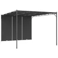 Garten Pavillon Gartenzelt Mit Seitenvorhang 4x3x2,25 M Anthrazit