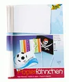folia 2372 - Papierfähnchen, DIN A5, Stablänge 40cm, 20 Stück, weiß - zum bemalen, bekleben und verzieren