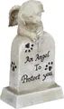 Relaxdays Grabschmuck Hund, wetterfest, Tier Gedenkstein, mit Kreuz, Hundeengel, Spruch: An Angel To Protect You, creme