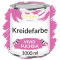 Creative Deco Fuchsia Kreidefarbe für Möbel 1000ml | Möbellack Möbelfarbe ohne Schleifen | Für Landhaus Vintage-Stil Decoupage Möbel-Renovierung Matt Abwaschbar Wisch-Effekt Gradient-Effekt möglich