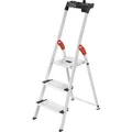 Hailo L80 ComfortLine 8040-307 Aluminium Stufen-Stehleiter inkl. Werkzeugablage Arbeitshöhe (max.): 2.35 m Silber, Schwarz, Rot EN 131 4.1 kg