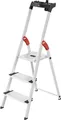 Hailo L80 ComfortLine 8040-307 Aluminium Stufen-Stehleiter inkl. Werkzeugablage Arbeitshöhe (max.): 2.35m Silber, Schwarz, Rot