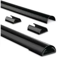 Hama Kabelkanal 220990 schwarz, 110 x 3,3 x 1,8 cm, halbrund, Aluminium