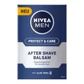 Beiersdorf AG NIVEA For Men After Shave Balsam, Feuchtigkeitsspendende Creme regeneriert, pflegt und schützt die Haut, Protect & Care mit Aloe Vera, 100 ml - Flasche 81300