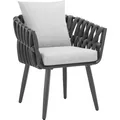 Ropestuhl Gartensessel Aluminium Design 120kg wetterfest Sitzkissen 61x60x73cm