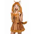 Maskworld Kostüm Foxy Lady, Verführerisches Fuchs Kostüm für Damen rot L