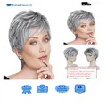 Becus Pixie Perücke Grau Ombre Synthetisch Kurz Damen