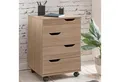 FINEBUY Rollcontainer SV51850 Schreibtischcontainer 40 x 60 x 40 cm Holz Büro SuVa16415_1, (Bürocontainer Sonoma 40x60x40cm, Schubladenschrank), Schreibtischcontainer mit Rollen und Schubladen