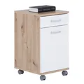 Rollcontainer - weiß - Artisan Eiche - 33 cm breit