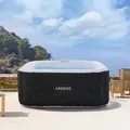Arebos AR-HE-SPA4SA, 550 l, 4 Person(en), Quadratisch, Blasenmassage, Polyvinylchlorid (PVC), Schwarz, Weiß - Schwarz/Weiß