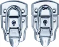 HMF 14985-09 Spannverschluss mit Schloss, 2 Stück, 45 x 75 mm, Silber verzinkt