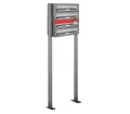 AL Briefkastensysteme Standbriefkasten 4 Fach Premium Edelstahl Briefkasten Post A4 modern robustwetterfest