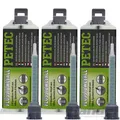 3x 50mL PETEC FLÜSSIGMETALL EPOXIDHARZ-METALL KLEBER MISCHDÜSE FÜLLEN SPACHTELN