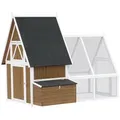 Dehner Hühnerstall Madita, 173.5 x 223 x 140 cm, Holz/Metall, wetterfestes Geflügelhaus mit Freilauf und praktischem Legekasten braun