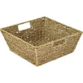 HMF 37069-30CM Geschenkkorb Leer Aufbewahrungskorb Geflochten Seegras RechtEckig 30 x 30 x 12 cm