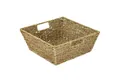 HMF Aufbewahrungskorb Geschenkkorb leer, Aufbewahrungskorb, geflochten aus Seegras, Rechteckig, 30 x 30 x 12 cm