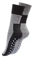 Vincent Creation ABS Stoppersocken Herren Damen Wintersocken 2 Paar Thermosocken mit Anti Rutsch Noppen, schwarz/grau, Gr. 43-46