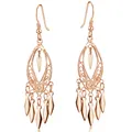MATERIA 925 Silber Ohrhänger lang Rosegold Damen Ohrringe orientalisch