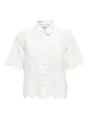 ONLY Blusenshirt Lochstickerei Durchgehende Knopfleiste Strukturierte Optik (1-tlg) ONLVALAIS S/S SHIRT WVN NOOS