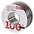 EMOS Kupferkabel 2 x 0,75 mm2, 100 Meter Zweidrahtleitung aus reinem Kupfer für Niederspannung, schwarz mit Polaritätskennzeichnung