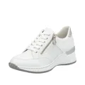 Rieker Frühjahr/Sommer, Damen Sneaker, Weiß (Weiss/Weiss-Silber/Argento/ 80 80), 39 EU (6 UK)