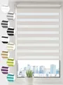 Sonello Doppelrollo Klemmfix ohne Bohren Duo Rollo Klemmrollo Sonnenschutzrollo Fensterrollo für Fenster & Türen Zebrarollo Seitenzugrollo 80cm x 100cm Weiß